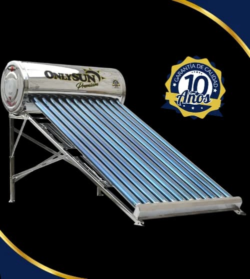 Calentador solar OnlySun Premium de 12 tubos para casa - alto ahorro energético